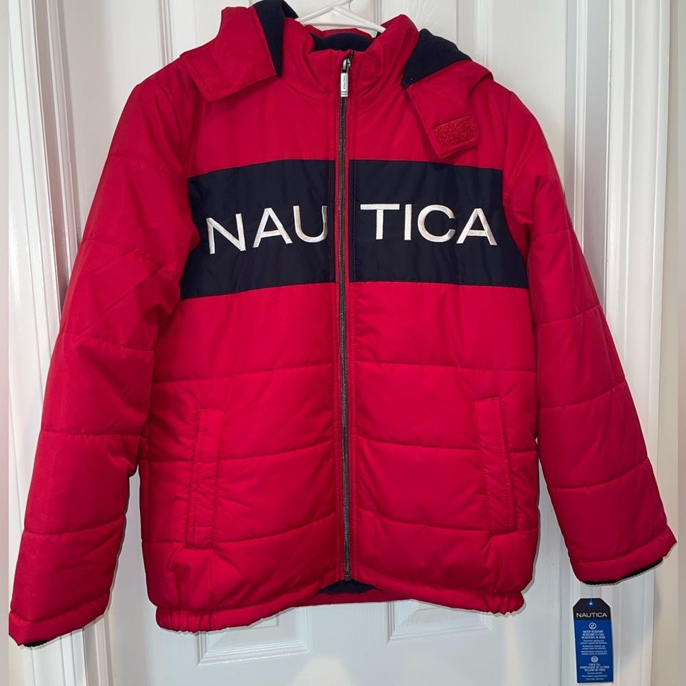 Nautica Water Resistant Fleece Lined Hooded Puffer